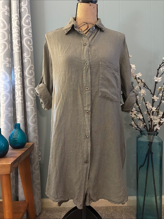 Planet Dresses & Skirts - Planet Moda Italian Linen Shirt Dress